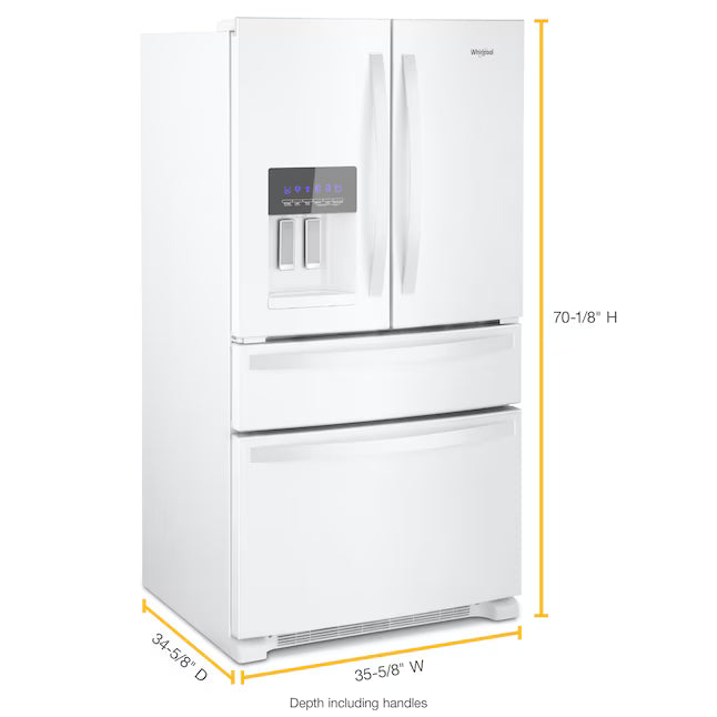 Whirlpool 25 cu. ft. French Door Refrigerator with Two-Tier Freezer Storage in White WRMF3636RW - Scratch & Dent (Minor)