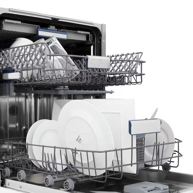 ZLINE 24 Inch Fully Integrated Dishwasher with 15 Place Setting Capacity, 8 Wash Cycle, Delay Wash, Adjustable Rack, 51 dBA Silence Rating, UL Listed, and ENERGY STAR Certified DWV-24 - Open Box