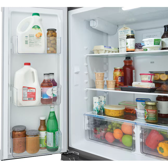 Frigidaire Counter-Depth 19.9-cu ft 35-in Wide French Door Refrigerator with Ice Maker ENERGY STAR Certified in Stainless Steel FRFG201LAV - Scratch & Dent (Minor)
