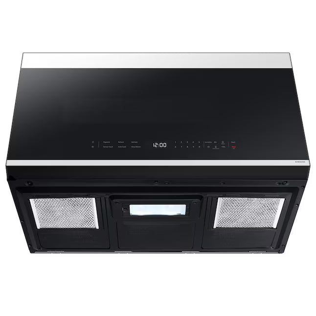 Samsung Bespoke 2.1-cu ft Over-the-Range Microwave with Sensor Cooking in White Glass ME21DB650012 - Open Box