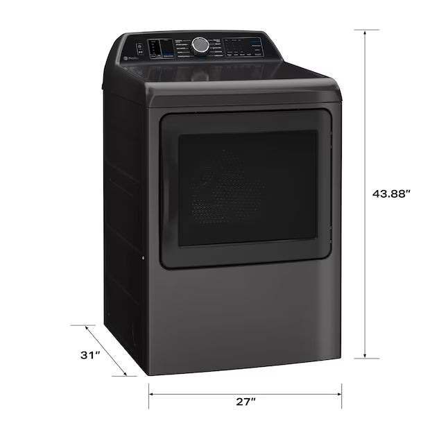 GE Profile™ ENERGY STAR® 7.4 cu. ft. Capacity Smart Aluminized Alloy Drum Electric Dryer with Sanitize Cycle and Sensor Dry 6SD64 - PTD70EBPTDG - Scratch & Dent (Minor)