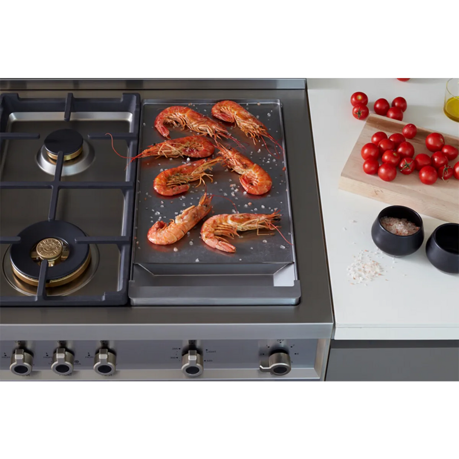 Bertazzoni 48 Inch Freestanding Dual Fuel Range with 6 Sealed Burners, 7 cu. ft. Total Capacity, Continuous Grates, Self-Clean, and Griddle PRO486BTFEPNET - Scratch & Dent (Minor)