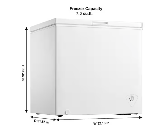 Vissani 7 cu. ft. Manual Defrost Chest Freezer in White Garage Ready 251312SD1036 - MDCF7WH - Open Box