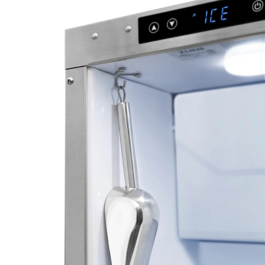 ZLINE 15 in. Touchstone Clear Cube Ice Maker with Drain Pump and Panel Ready Door ICCDP-15 - Scratch & Dent (Minor)