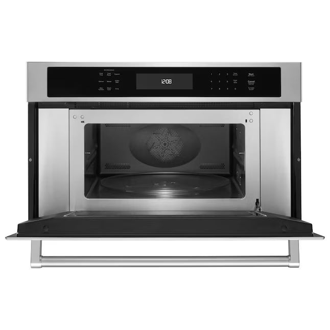 KitchenAid 1.4-cu ft 900 -Watt 29.75-in Built-In Microwave in Stainless Steel KMBP100ESS - Scratch & Dent (Minor)
