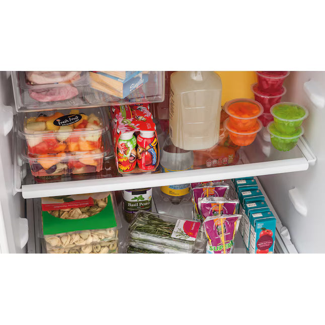Frigidaire 20.4-cu ft Standard-Depth 30-in Wide Top-Freezer Refrigerator in EasyCare Stainless Steel LFTR2021TF - Scratch & Dent (Minor)