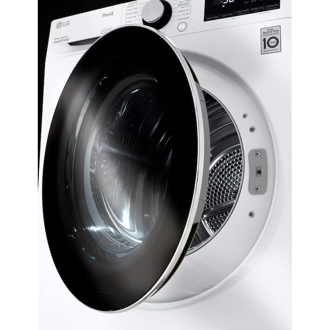 LG 24" Wide 4.2 cu.ft. Smart wi-fi Enabled Compact Front Load Dryer with Dual Inverter HeatPump™ Technology 251315SD1127 - DLHC1455W - Scratch & Dent (Minor)