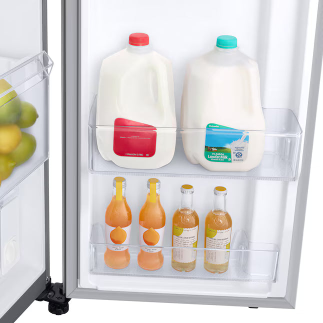 Samsung Bespoke AI 23-cu ft Counter-Depth 36-in Wide Side-by-Side Refrigerator Smart Compatible with Ice Maker with Ice Dispenser in Fingerprint Resistant Stainless Steel RS23A500ASR - Scratch & Dent (Minor)