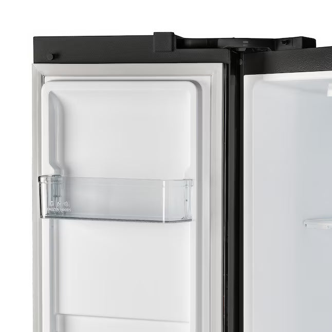FORNO Salerno Espresso 15.62-cu ft Counter-Depth 33-in Wide Side-by-Side Refrigerator in Black FFRBI1805-33BLK - Scratch & Dent (Major)