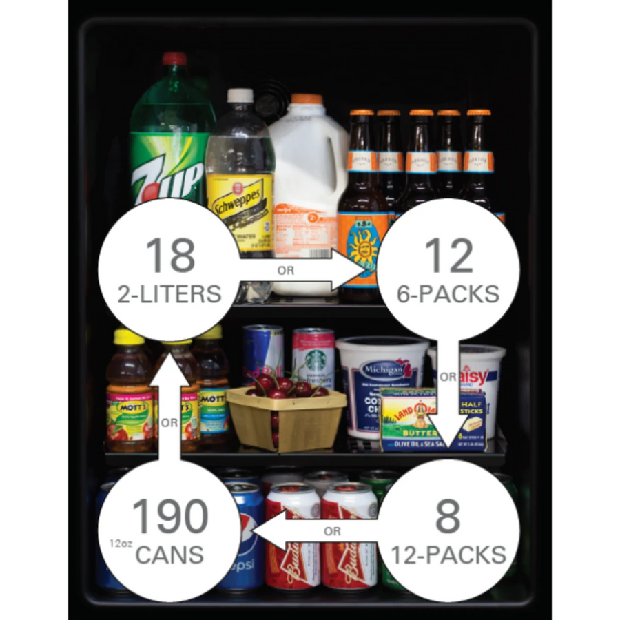Marvel 24 Inch Built-In Undercounter Beverage Center with 6 Bottle/190 Can Capacity, Dynamic Cooling Technology, Digital Controls, Reversible Door, and ENERGY STAR® Certified MLBV124SG01A - Open Box