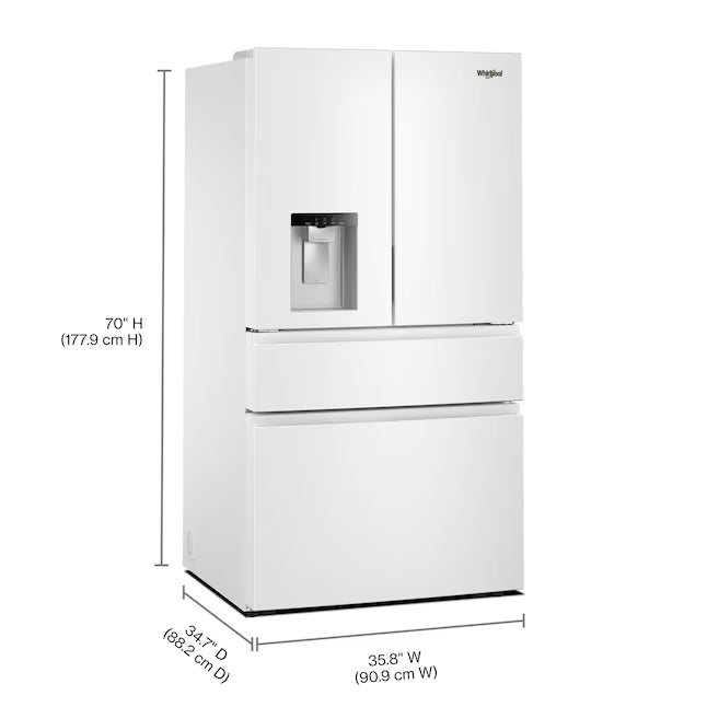 Whirlpool® 29 Cu. Ft. Family-Sized Capacity French Door Refrigerator with Flexible Temperature Drawer WRMF3636SW - Open Box