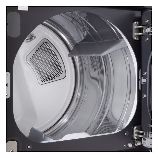 LG 5.5 Cu. Ft. High Efficiency Smart Top Load Washer with EasyUnload WT8600CB - Scratch & Dent (Minor) and LG 7.3 cu. ft. Ultra Large Capacity Rear Control Electric Dryer with LG EasyLoad™ Door and TurboSteam™ DLEX8600BE - Scratch & Dent (Minor)