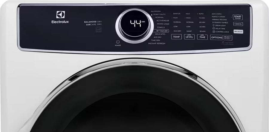 Electrolux 4.5 Cu.Ft. Stackable Front Load Washer with Steam and SmartBoost Wash System ELFW7637AW - Scratch & Dent (Moderate) and Electrolux 8.0 cu. ft. Front Load Electric Dryer with Perfect Steam 16182 - ELFE7637AW - Open Box