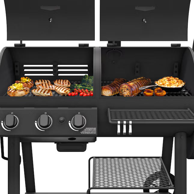 Oklahoma Joe's Canyon Black Liquid Propane and Charcoal Combo Grill 6SD140 - 24203004 - Scratch & Dent (Minor)