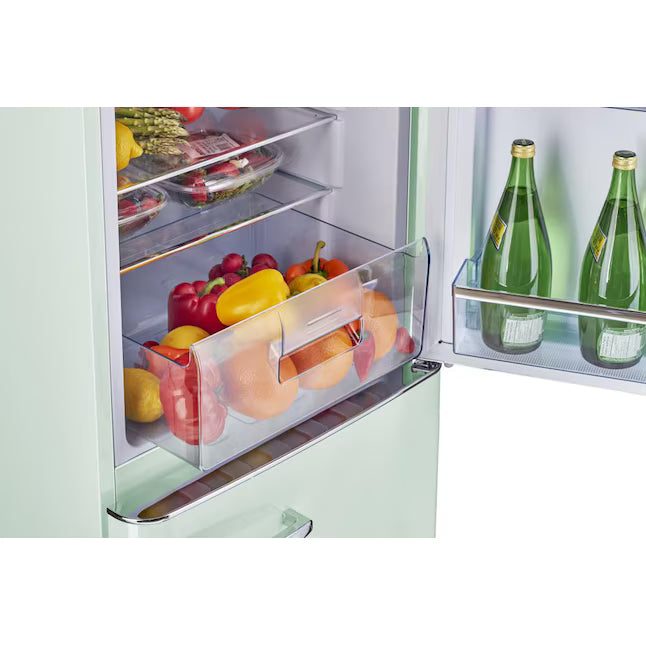 UNIQUE Classic Retro 21.6 in. 7 cu. ft. Retro Bottom Freezer Refrigerator in Ocean Mist Turquoise, ENERGY STAR 251312SD976 - UGP-215L LB AC - Open Box