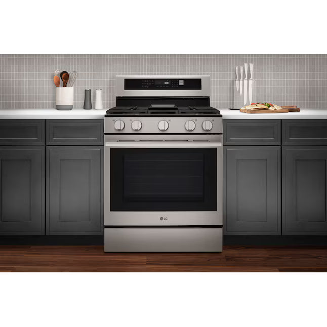 LG 6.3 cu. ft. Smart Wi-Fi Enabled Probake Convection® Gas Range with Air Fry & EasyClean® 21SD031 - LRGN6323Y - Open Box