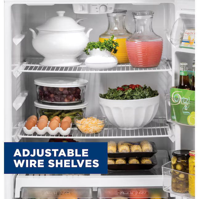 GE® 16.6 Cu. Ft. Top-Freezer Refrigerator in White 25139SD772 - GTS17DTNRWW - Scratch & Dent (Major)