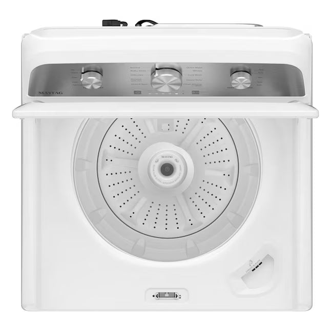 Maytag 4.2 Cu. Ft. Capacity Top Load Washer in White MTW4205SW - Open Box and MayTag 7.0 cu. ft. Top Load Electric Wrinkle Prevent Dryer MED4500MW - Scratch & Dent (Minor)