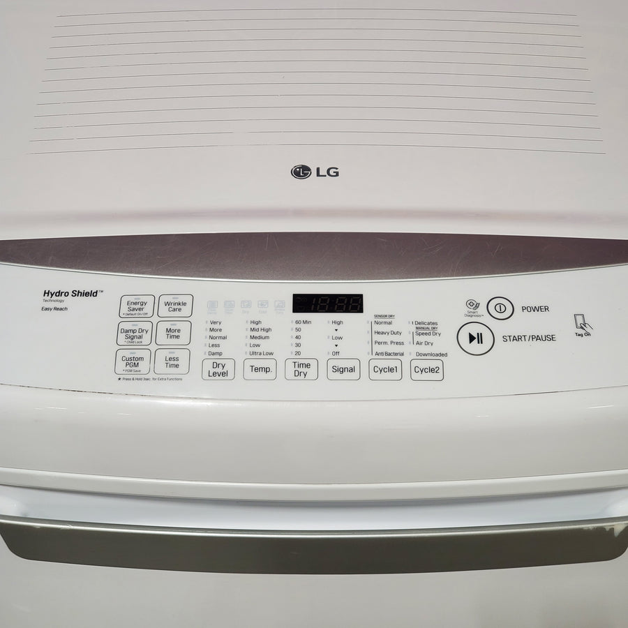 LG 7.3 cu. ft. Ultra Large Capacity High Efficiency Front Control Dryer 25SD82 - DLE1501W - Scratch & Dent (Moderate)