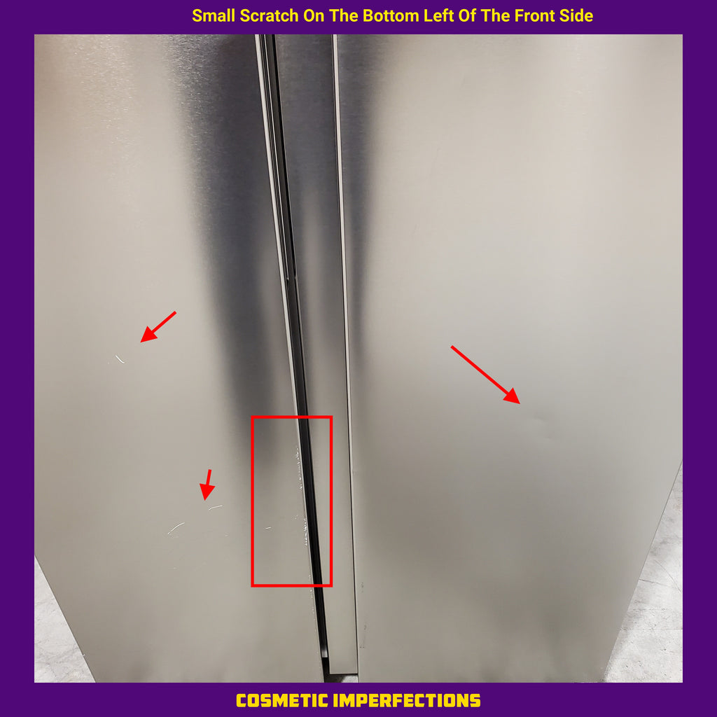 Pictures of Frigidaire 21 Cu. Ft. Counter-Depth Side-by-Side Refrigerator in Fingerprint-Resistant Stainless Steel 3SD421 - FRSG2115AV - Scratch & Dent (Moderate) - Neu Appliance Outlet - Discount Appliance Outlet in Austin, Tx