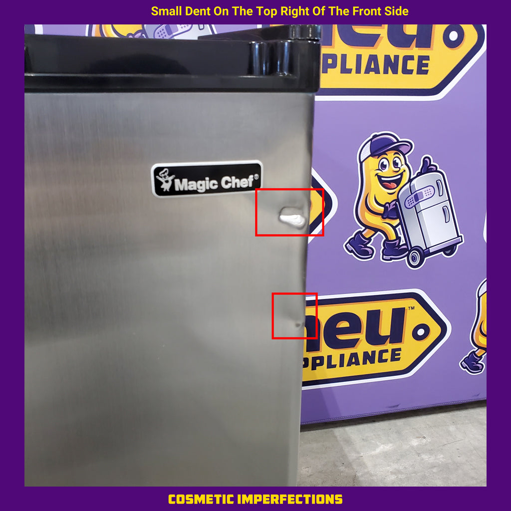 Pictures of Magic Chef 3.0 cu. ft. Manual Defrost Upright Freezer in Stainless Steel MCUF3STE - Cosmetic Condition - Scratch & Dent - Minor - Neu Appliance Outlet - Discount Appliance Outlet in Austin, Tx