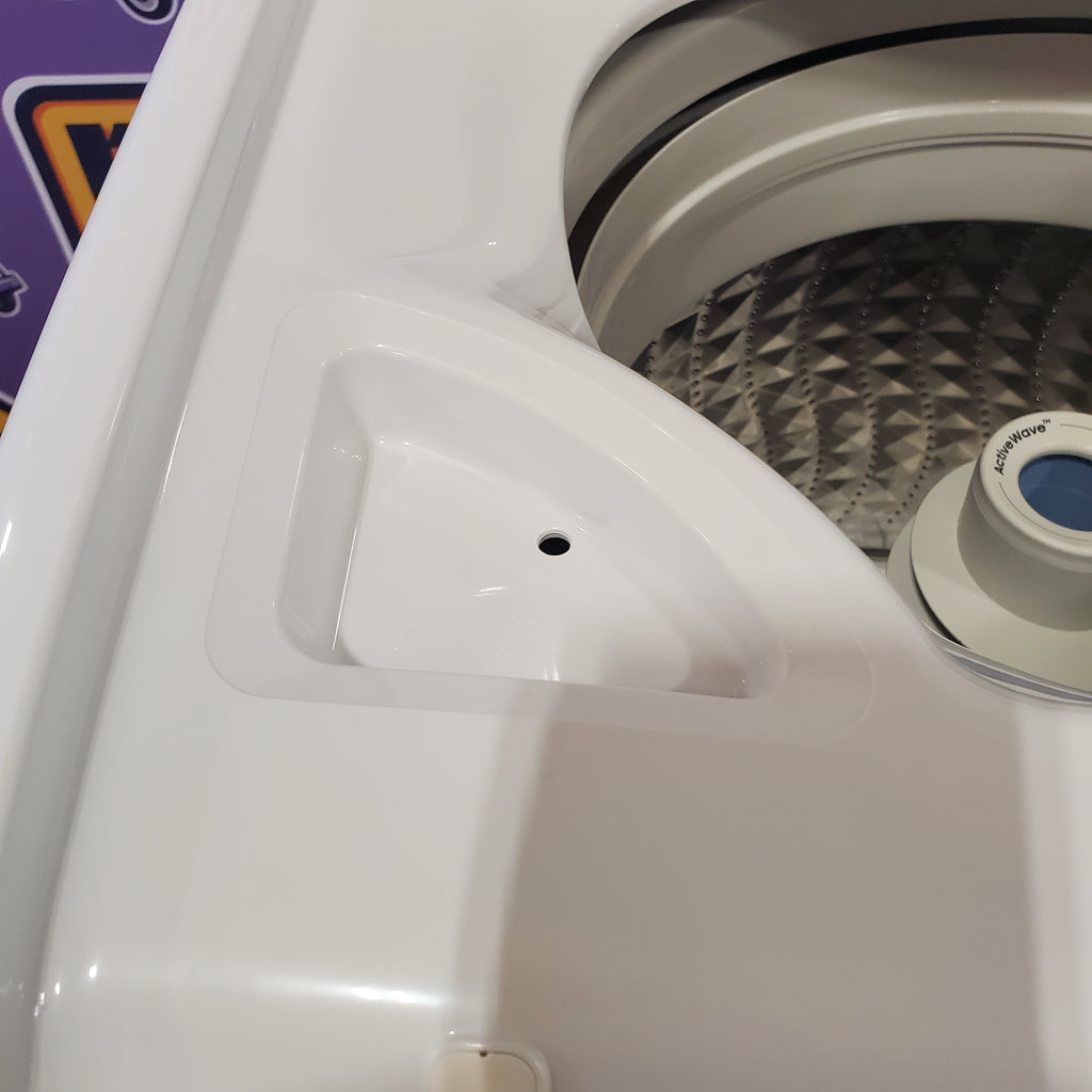 Pictures of Samsung 4.0 cu. ft. Top Load Washer with ActiveWave™ Agitator and Soft-Close Lid in White WA40A3005AW - Scratch & Dent (Minor) and Samsung 7.2 cu. ft. Electric Dryer with Sensor Dry in White 16029 - DVE45T3200W - Open Box - Neu Appliance Outlet - Discount Appliance Outlet in Austin, Tx