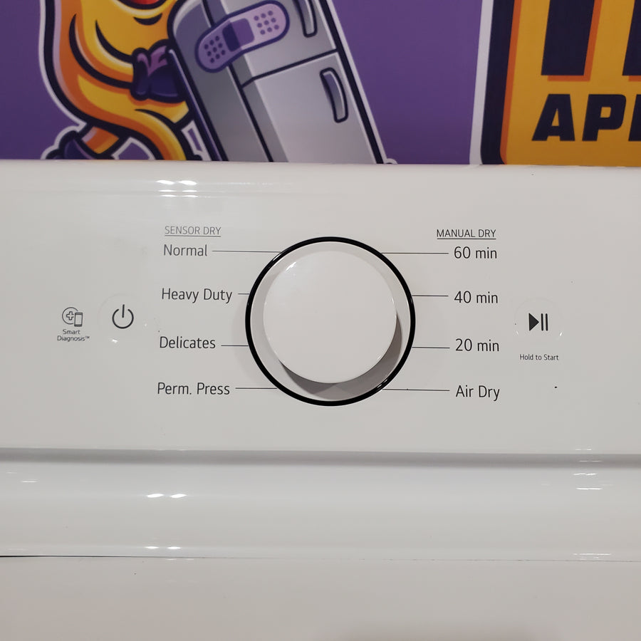 LG ENERGY STAR 7.3 cu. ft. Gas Dryer with Dial-A Cycle Knob and FlowSense Duct Clogging Indicator 31131SD58 - DLG6101W - Scratch & Dent (Minor)