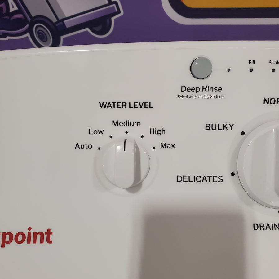 Hotpoint® 4.0 cu. ft. Capacity Washer with Cold Plus and Water Level Control HTW265ASWWW - Scratch & Dent (Minor) and Hotpoint® 6.2 cu. ft. vented Electric Dryer with Auto Dry 16146 - HTX26EASWWW - Scratch & Dent (Minor)