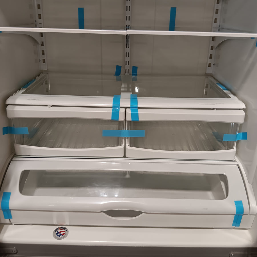 Maytag 25.2-cu ft French Door Refrigerator with Ice Maker in Fingerprint Resistant Stainless Steel MFF2558FEZ - Scratch & Dent (Moderate)