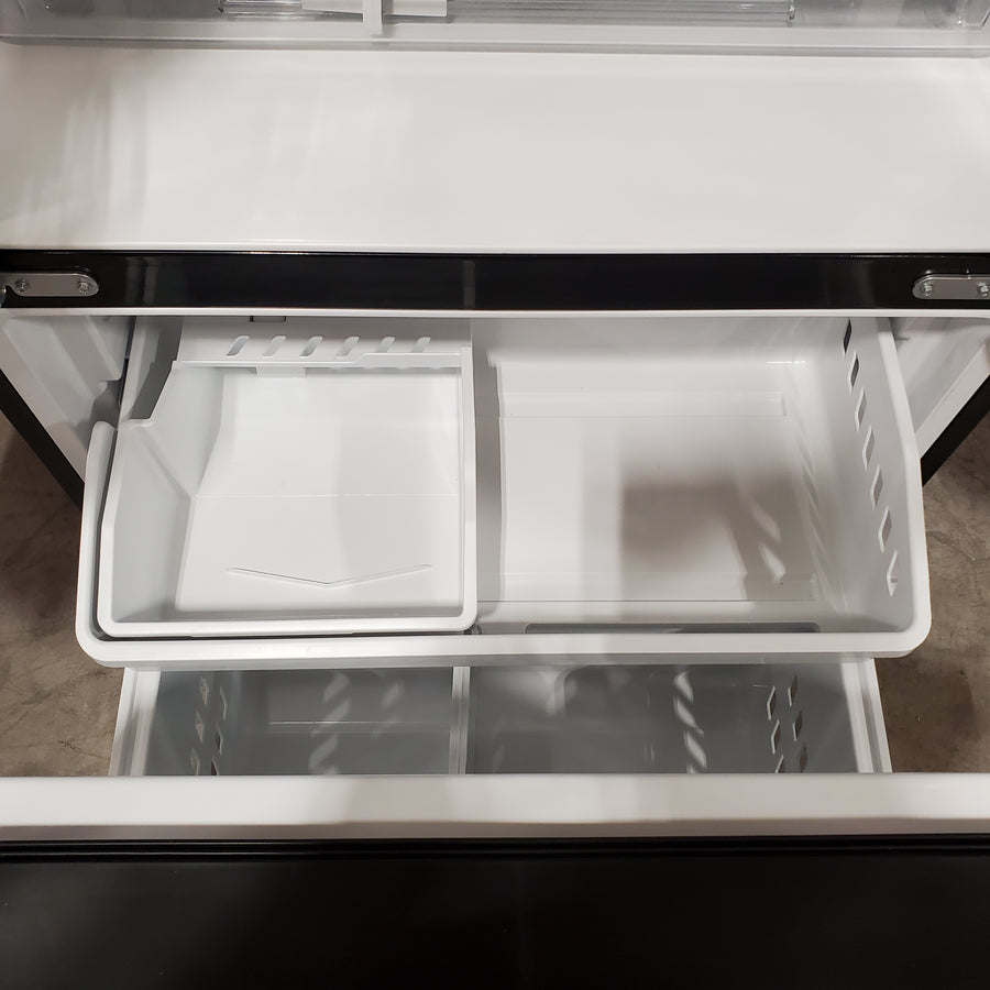 GE 18.6 cu. ft. French Door 33" Inch Wide Refrigerator in Black, Counter Depth ENERGY STAR GWE19JGLBB - Scratch & Dent (Minor)