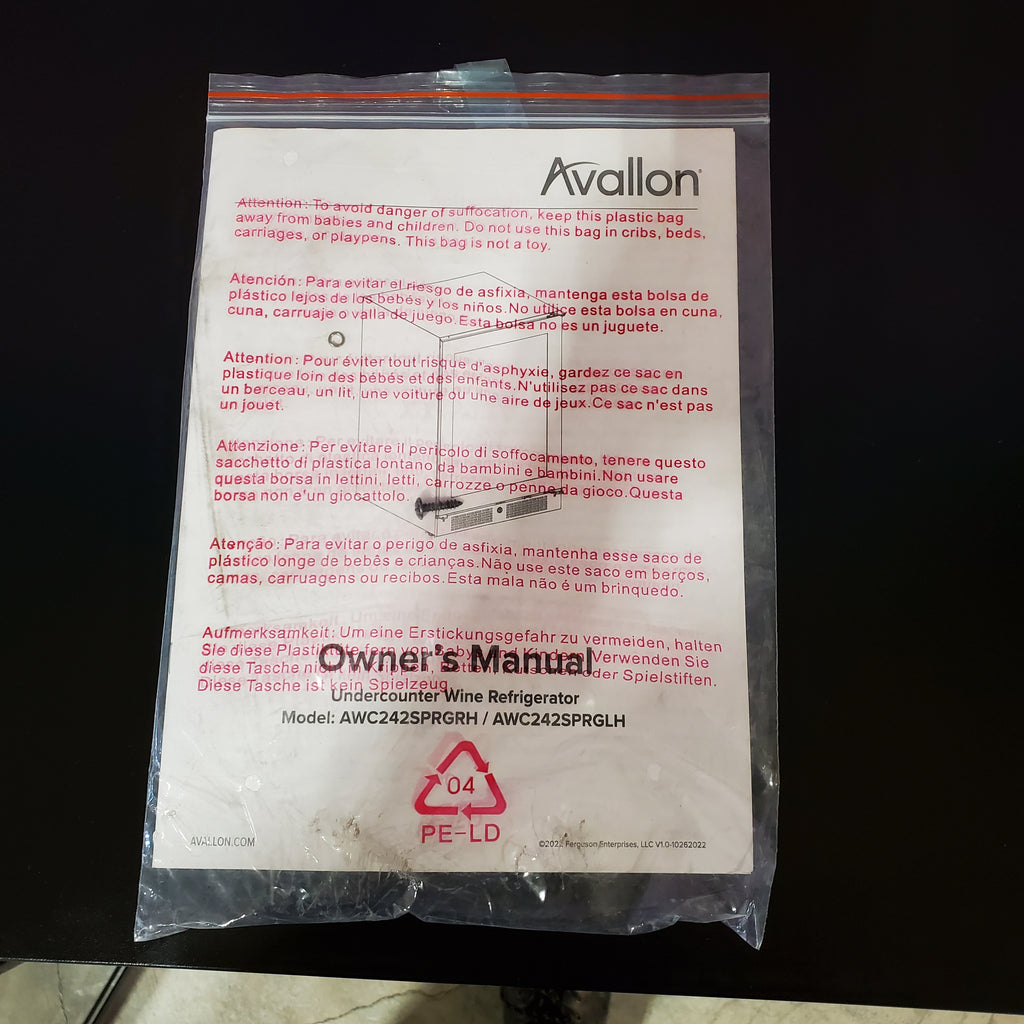 Pictures of Avallon 24 Inch Wide 53 Bottle Capacity Single Zone Wine Cooler with Right Swing Door AWC242SPRGRH - Scratch & Dent (Minor) - Neu Appliance Outlet - Discount Appliance Outlet in Austin, Tx