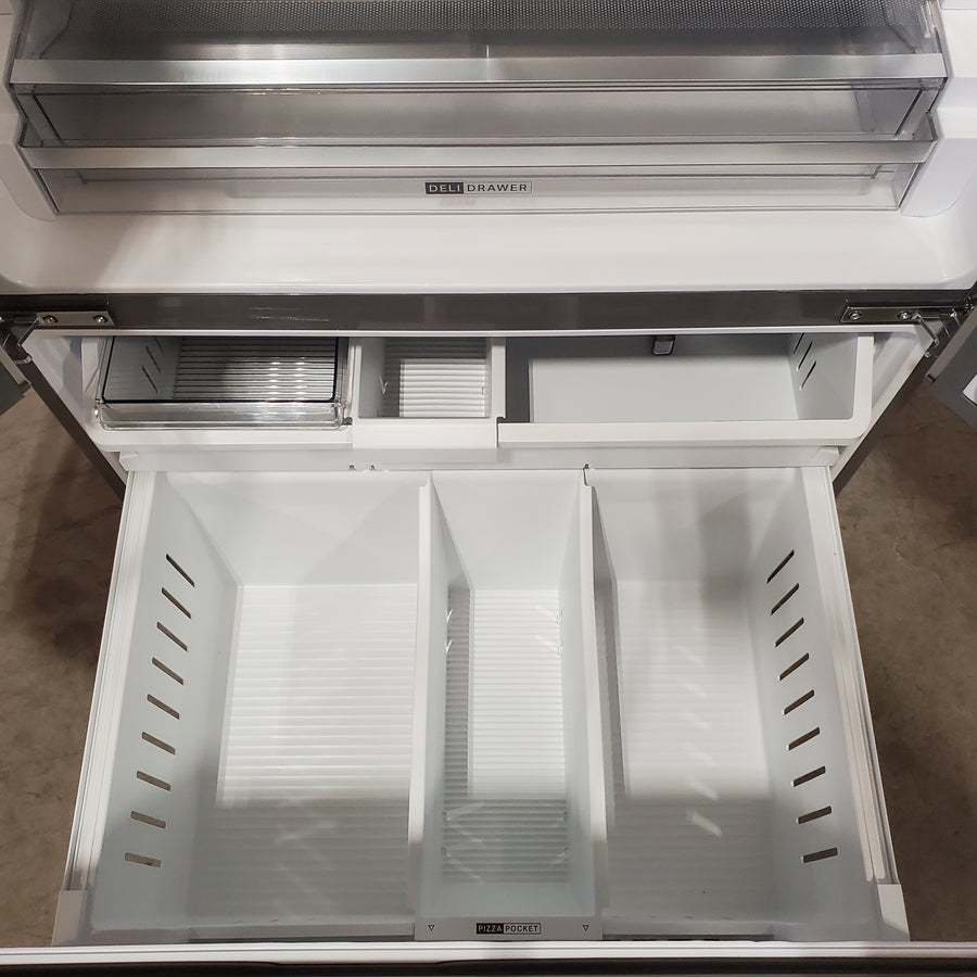 Whirlpool 31 cu. ft. Standard Depth French Door Refrigerator in Fingerprint Resist Stainless Finish w/ Interior Dispenser WRFF3336SZ - Scratch & Dent (Moderate)