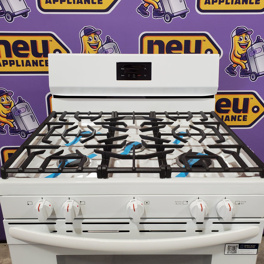 Frigidaire 5 Burner Gas Range with Even Baking Technology in White 20531SD496 - FCRG3052BW - Scratch & Dent (Minor)