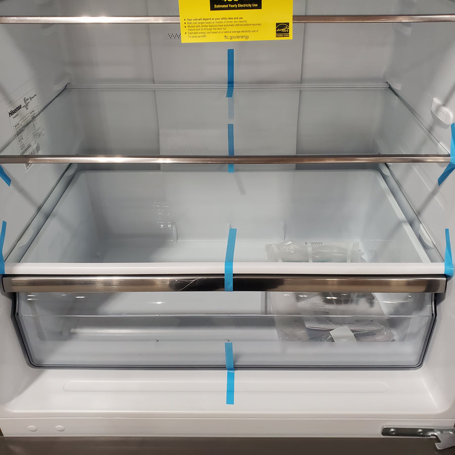 Hisense Counter Depth Bottom Freezer 17.2 Cu. Ft. Refrigerator with LED Lighting and Super Cool and Super Freeze in Fingerprint Stainless Steel 24SD051 - HRB171N6ASE - Scratch and Dent (Minor)