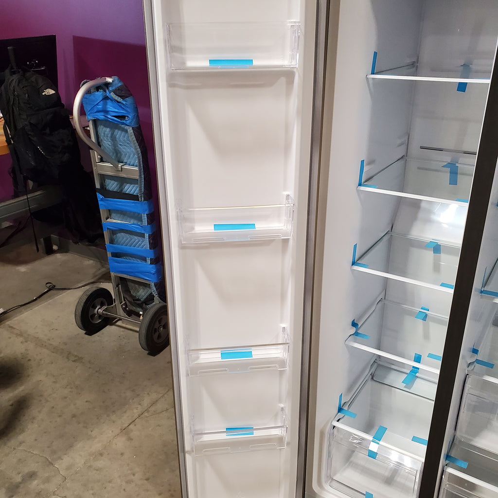 Pictures of Frigidaire 21 Cu. Ft. 36" Counter-Depth Side-by-Side Refrigerator in Fingerprint-Resistant Stainless Steel FRSG2115AV - Scratch & Dent (Minor) - Neu Appliance Outlet - Discount Appliance Outlet in Austin, Tx