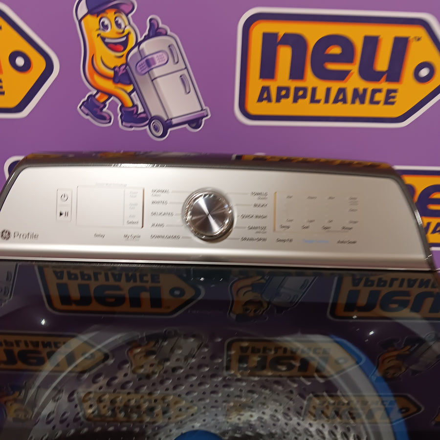 GE Profile™ ENERGY STAR® 4.9 cu. ft. Capacity Washer with Smarter Wash Technology and FlexDispense™ PTW605BPRDG - New in Box and GE Profile ENERGY STAR 7.4 cu. ft. Electric Dryer with 120 ft. Venting in Diamond Gray GE9875E - PTD60EBPRDG - New in Box