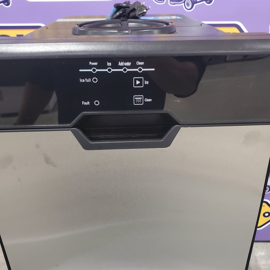 Hooure 15.65 in. Stainless Steel 80 lb. /24 H Freestanding Countertop Ice Maker Full Size Ice Cubes with 20 lbs. Ice Storage 25SD122 - JRKL25 - Scratch & Dent (Minor)