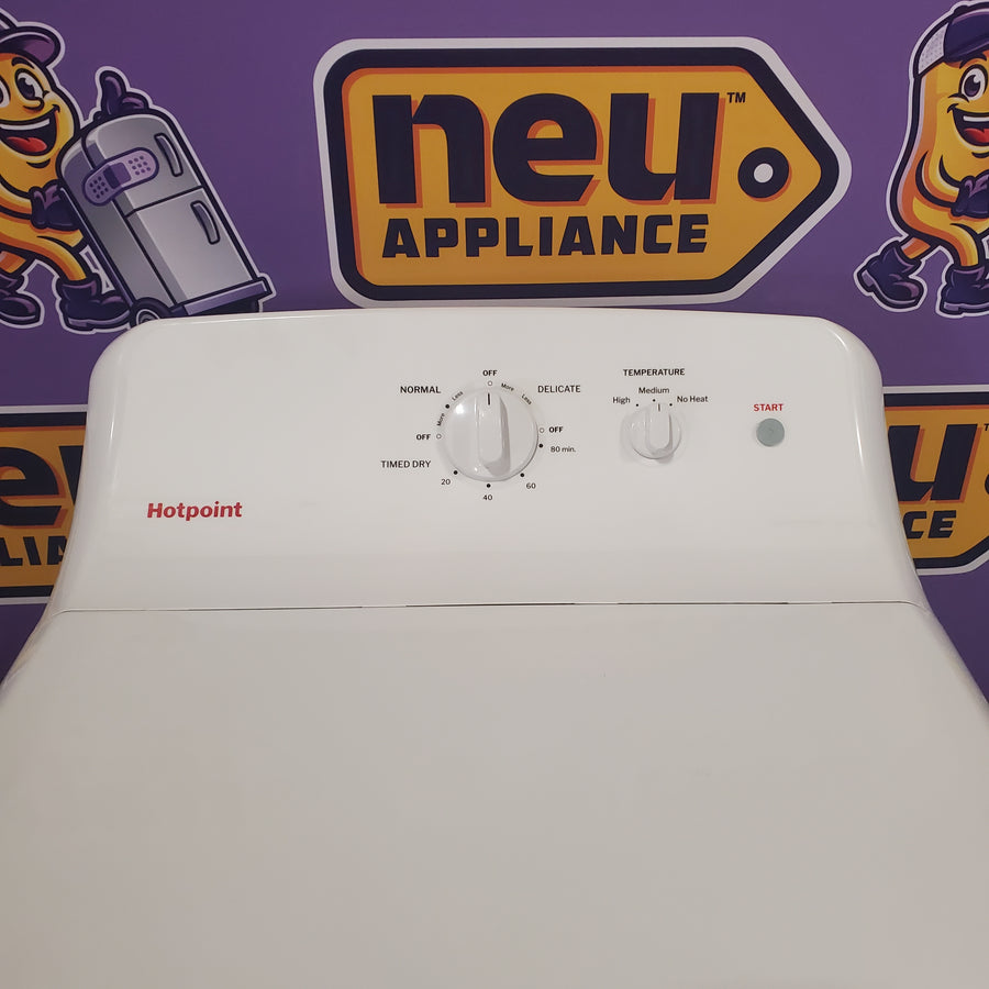 Hotpoint 6.2 cu. ft. Capacity Electric Dryer with Up To 120 ft. Venting and Shallow Depth 25134SD469 - HTX26EASWWW - Scratch & Dent (Moderate)