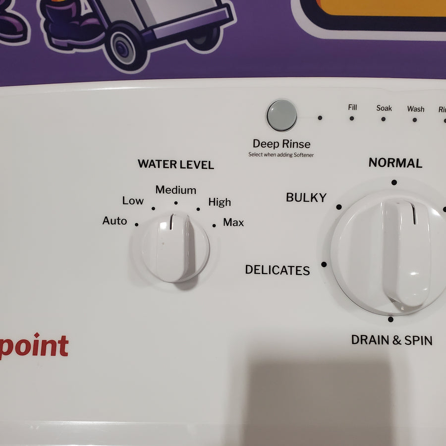 Hotpoint® 4.0 cu. ft. Capacity Washer with Cold Plus and Water Level Control HTW265ASWWW - Scratch & Dent (Minor) and Hotpoint® 6.2 cu. ft. vented Electric Dryer with Auto Dry 16138 - HTX26EASWWW - Scratch & Dent (Moderate)