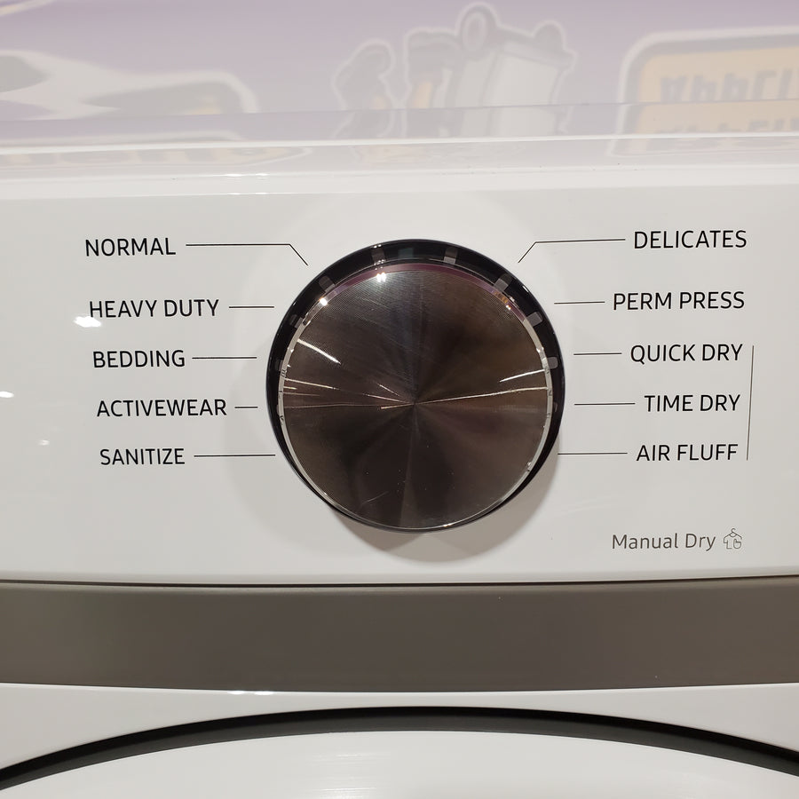 Samsung 7.5 cu. ft. Front Load Electric Dryer with Smart Care in White 30133SD142 - DVE45T6000W - Scratch & Dent (Major)