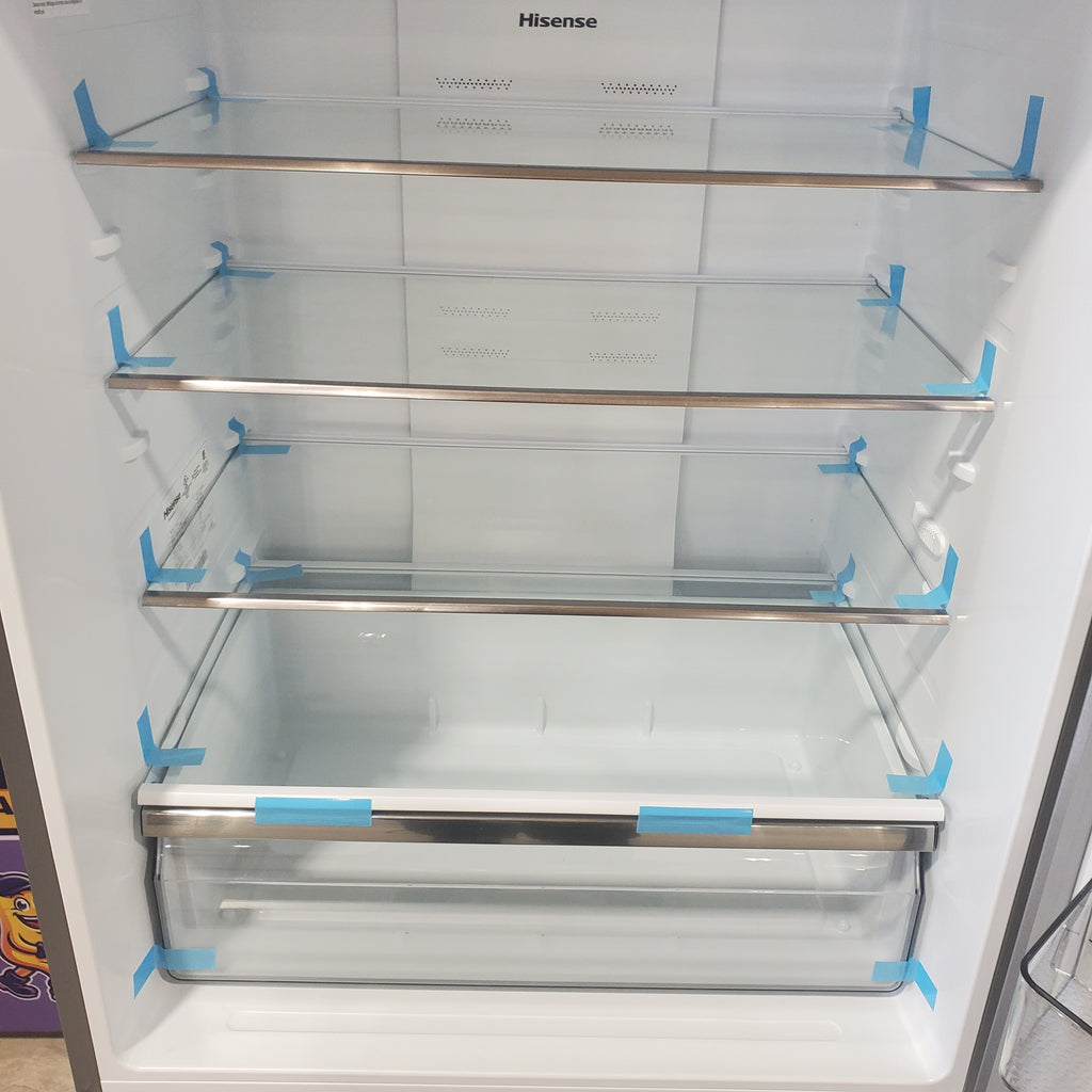 Pictures of 33" Wide Counter Depth Hisense ENERGY STAR 17.2-cu ft Bottom-Freezer Refrigerator with Ice Maker in Fingerprint Resistant Stainless Steel - Open Box - Neu Appliance Outlet - Discount Appliance Outlet in Austin, Tx