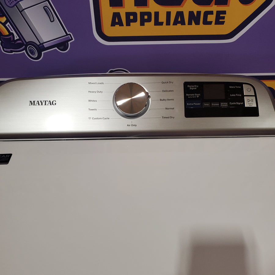 Maytag 5.2 cu. ft. High Efficiency Agitator Extra Large Top-Load Washer MVW7230HW - Certified Refurbished and Maytag 7.4 Cu. Ft. Top Load Electric Dryer with Extra Power and Advanced Moisture Sensing 16105 - MED6205RW - Scratch & Dent (Minor)