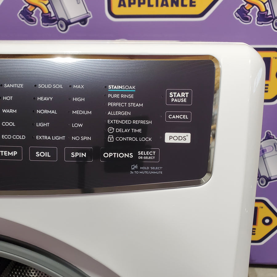 Electrolux 4.5 Cu.Ft. Stackable Front Load Washer with Steam and SmartBoost Wash System ELFW7637AW - Scratch & Dent (Moderate) and Electrolux 8.0 cu. ft. Front Load Electric Dryer with Perfect Steam 16182 - ELFE7637AW - Open Box