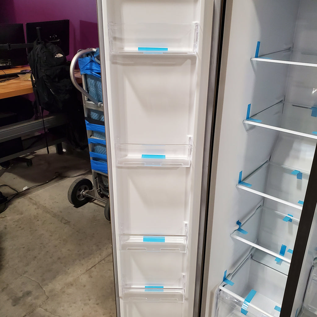 Pictures of Frigidaire 21 Cu. Ft. Counter-Depth Side-by-Side Refrigerator in Fingerprint-Resistant Stainless Steel - 3SD430 - FRSG2115AV - Scratch & Dent (Moderate) - Neu Appliance Outlet - Discount Appliance Outlet in Austin, Tx