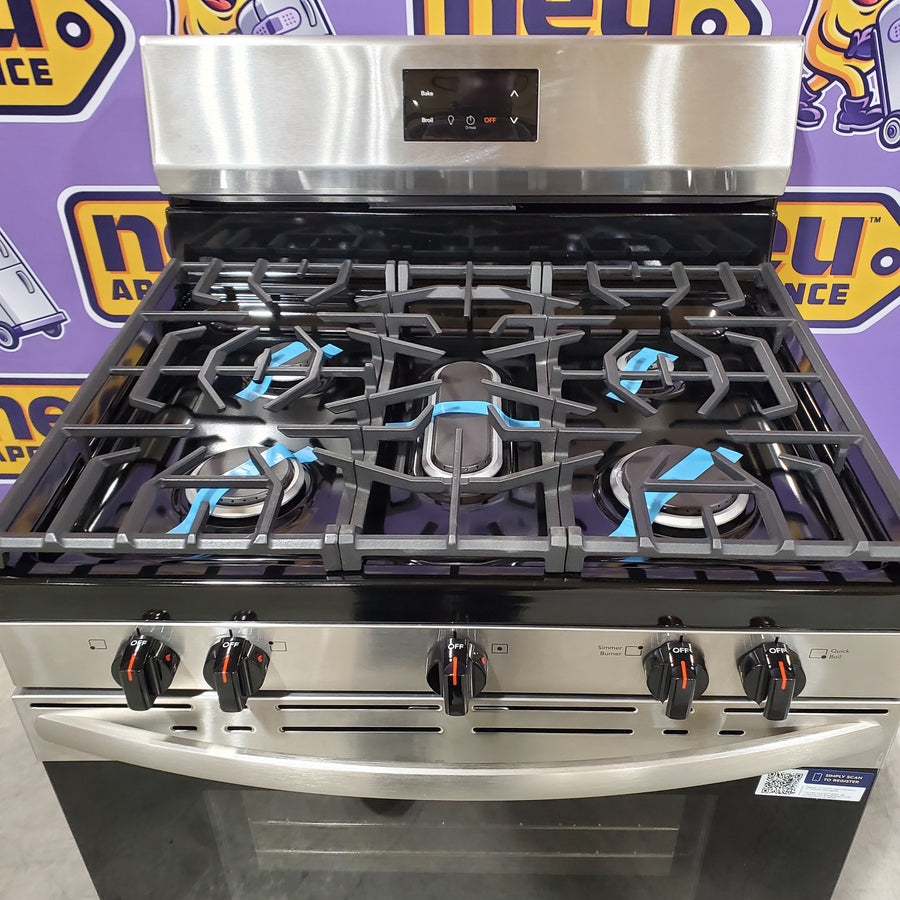 Frigidaire 5 Burner Gas Range with Even Baking Technology in Stainless Steel 20SD062 - FCRG3052BS - Scratch & Dent (Minor)