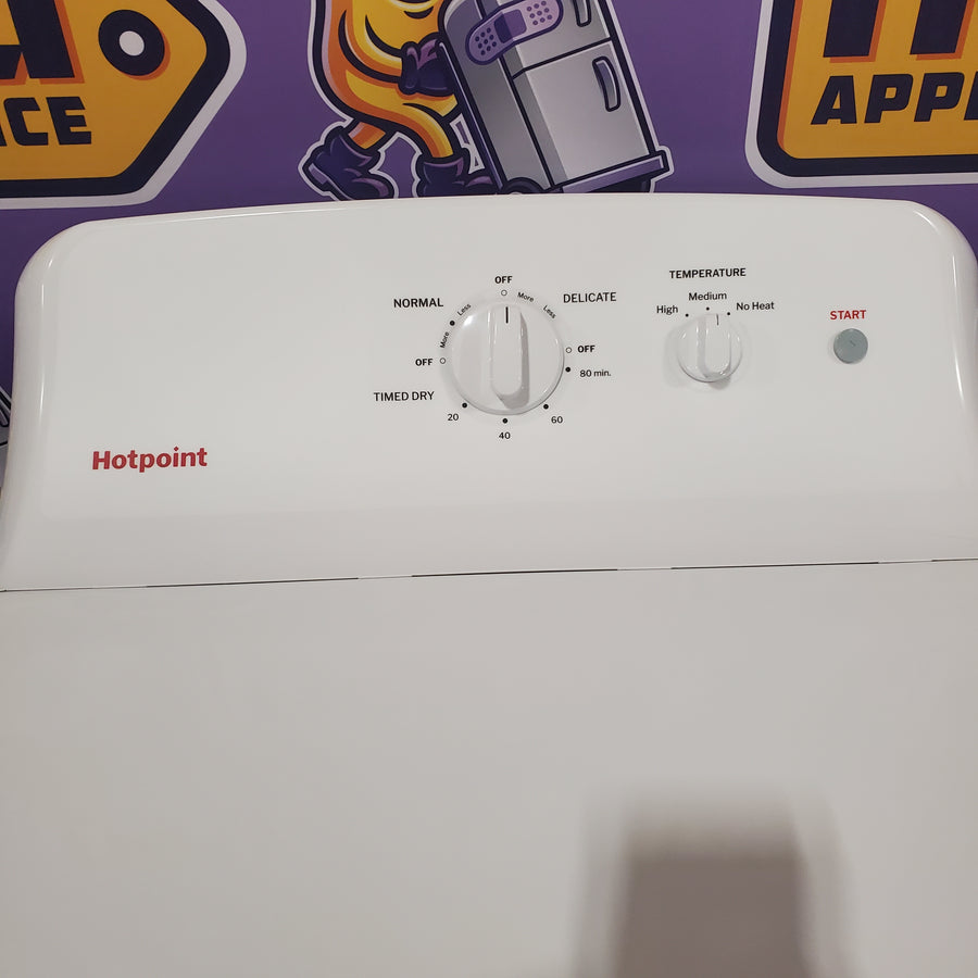 Hotpoint® 4.0 cu. ft. Capacity Washer with Cold Plus and Water Level Control HTW265ASWWW - Scratch & Dent (Minor) and Hotpoint® 6.2 cu. ft. vented Electric Dryer with Auto Dry 16146 - HTX26EASWWW - Scratch & Dent (Minor)