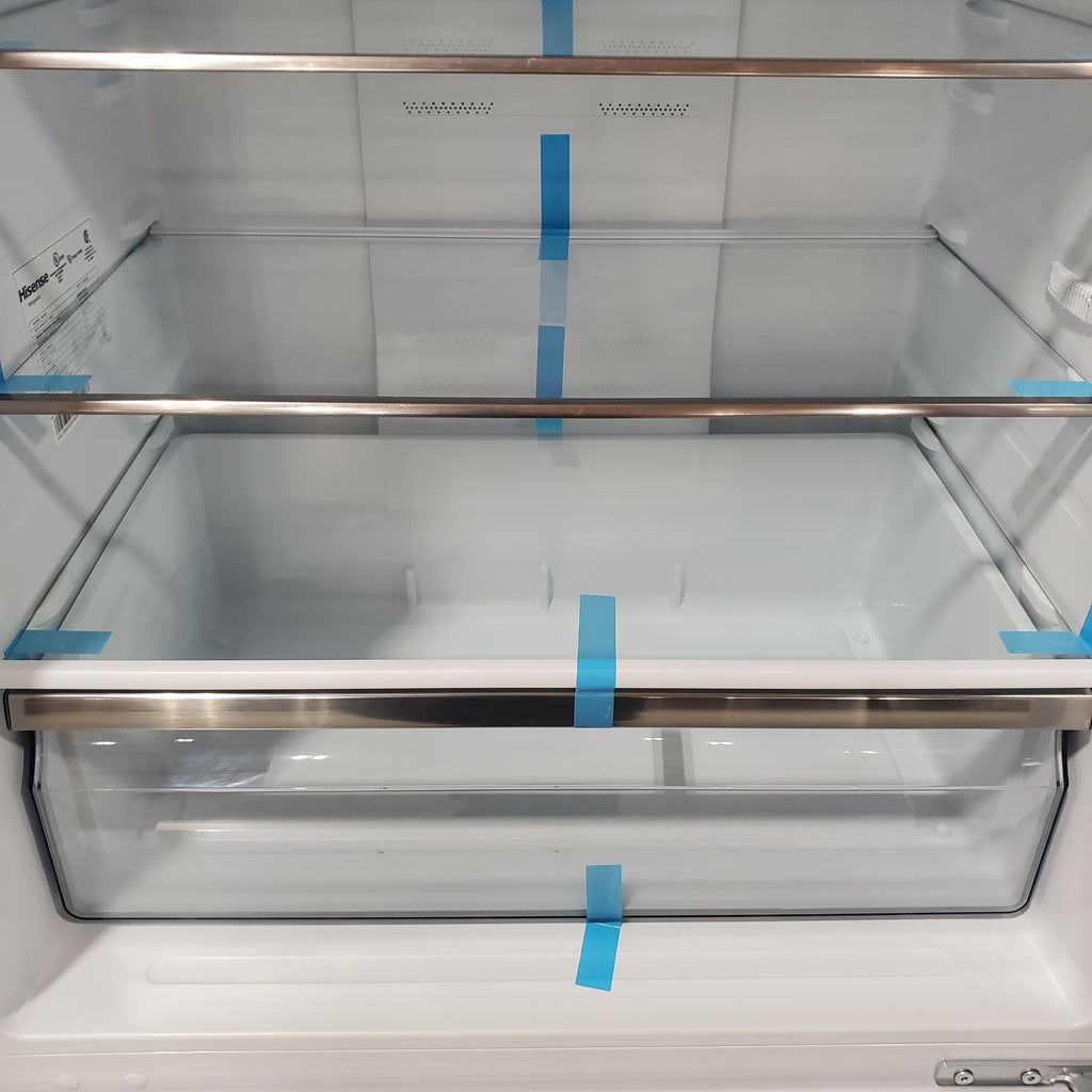 Pictures of Hisense 33" Wide Counter Depth ENERGY STAR 17.2-cu ft Bottom-Freezer Refrigerator with Ice Maker in Fingerprint Resistant Stainless Steel 3SD659 - HRB171N6BSE - Scratch & Dent (Minor) - Neu Appliance Outlet - Discount Appliance Outlet in Austin, Tx