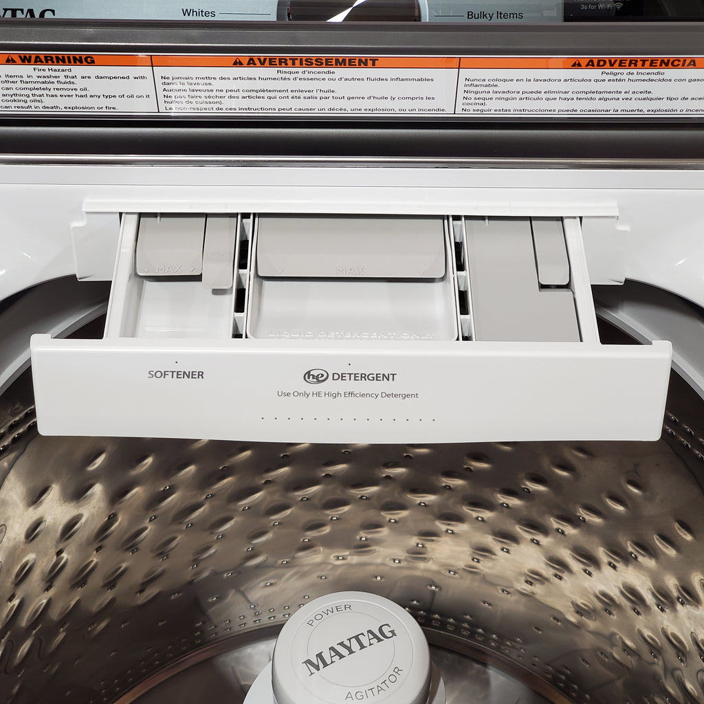 Maytag 5.2 Cu. Ft. Top Load Agitator Washer with Extra Power and Smart Appliance 3SD771 - MTW6205RW - Open Box