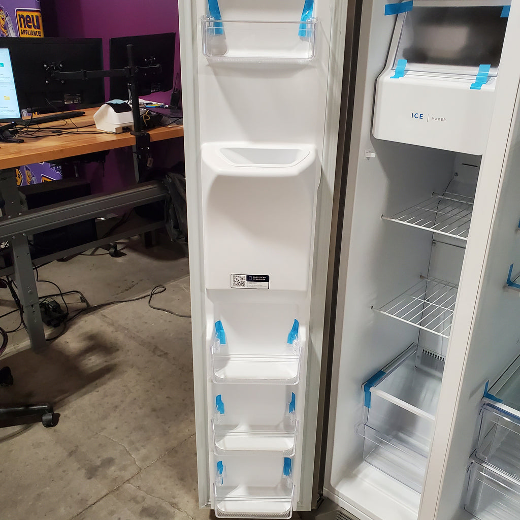 Pictures of Frigidaire 25.6-cu ft ENERGY STAR Side-by-Side Refrigerator with Ice Maker in Fingerprint Resistant Stainless Steel 3SD673 - FRSS26L3AF - Scratch and Dent (Minor) - Neu Appliance Outlet - Discount Appliance Outlet in Austin, Tx