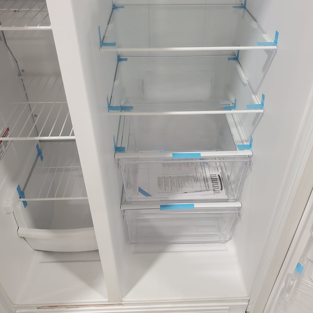 Pictures of Amana White 36 Inch Side by Side 24.6 Cu. Ft. Counter Depth Refrigerator with Dual Pad External Ice Dispenser and Water Dispenser ASI2575GRW - Scratch and Dent (Minor) - Neu Appliance Outlet - Discount Appliance Outlet in Austin, Tx